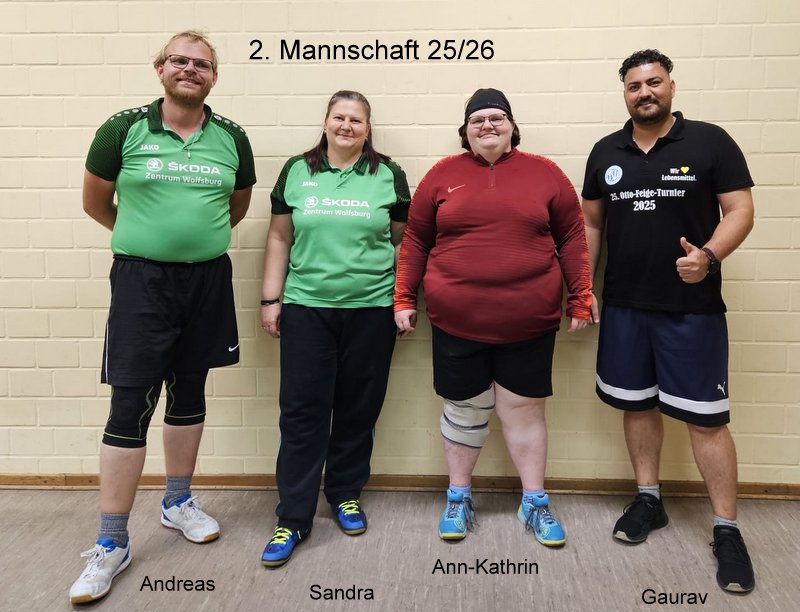 2. Punktspielmannschaft TSV Ehmen - Abteilung TT